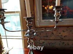 Sterling silver candelabra pair excellent vintage condition