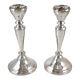 Sterling Silver Pair 2 Vintage Candlesticks With Celtic / Gaelic Design, 1950's