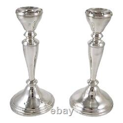 Sterling silver pair 2 vintage candlesticks with Celtic / Gaelic design, 1950's