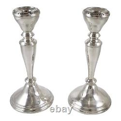 Sterling silver pair 2 vintage candlesticks with Celtic / Gaelic design, 1950's