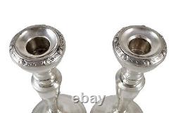 Sterling silver pair 2 vintage candlesticks with Celtic / Gaelic design, 1950's