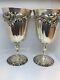 Stunning Pair Antique Vintage Baroque Goblet By Wallace Silverplate 1941