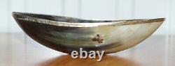 Stunning Pair Of Vintage Horn Bowls With Silver Trim Edges Lovely Decorative Set