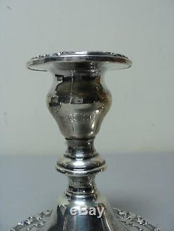 Stunning Vintage Pair Gorham Sterling Silver Chantilly Duchess Candlesticks