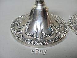 Stunning Vintage Pair Gorham Sterling Silver Chantilly Duchess Candlesticks