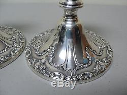 Stunning Vintage Pair Gorham Sterling Silver Chantilly Duchess Candlesticks