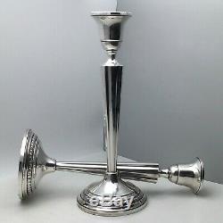Stunning Vintage Sterling Silver Pair Candlesticks Weighted