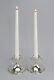 Stylish Pair Vtg Saart Sterling Silver Low Candlesticks W Spiral Design