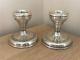 Superb Pair Of Vintage Silver 1964 Squat Candlesticks By W. I. Broadway & Co