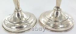 Tall / Vintage Mexican Hecho Sterling Silver Matching Pair Candlesticks