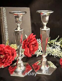 Tiffany & Co Sterling Silver Vintage Candle Sticks 1940's Monogramed Silver Pair