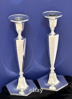 Tiffany & Co Sterling Silver Vintage Candle Sticks 1940's Monogramed Silver Pair