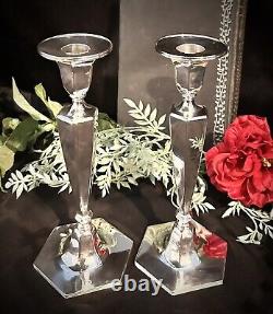 Tiffany & Co Sterling Silver Vintage Candle Sticks 1940's Monogramed Silver Pair