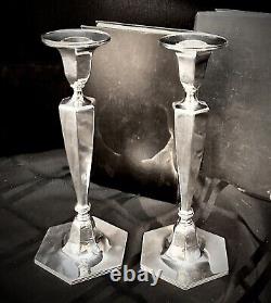 Tiffany & Co Sterling Silver Vintage Candle Sticks 1940's Monogramed Silver Pair