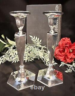 Tiffany & Co Sterling Silver Vintage Candle Sticks 1940's Monogramed Silver Pair