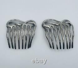 Tiffany & Co. Vintage Pair Angela Cummings Sterling Silver Hair Combs