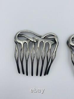 Tiffany & Co. Vintage Pair Angela Cummings Sterling Silver Hair Combs