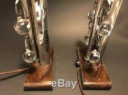 UNUSUAL Pair VINTAGE 1920s-30s High Style ART DECO Chrome & Crystal TABLE LAMPS