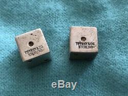 VERY RARE Vintage Tiffany & Co. Sterling Silver. 925 Gambling Game Dice Pair