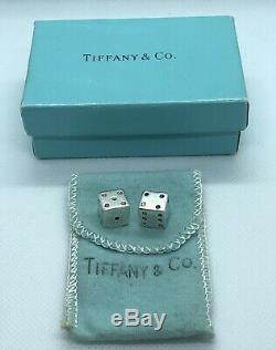 VERY RARE! Vintage Tiffany & Co. Sterling Silver. 925 Gambling Game Dice Pair