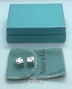 VERY RARE! Vintage Tiffany & Co. Sterling Silver. 925 Gambling Game Dice Pair