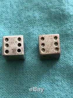 VERY RARE Vintage Tiffany & Co. Sterling Silver. 925 Gambling Game Dice Pair