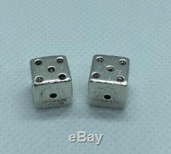 VERY RARE! Vintage Tiffany & Co. Sterling Silver. 925 Gambling Game Dice Pair