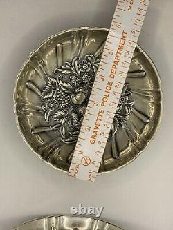 VINTAGE ANTIQUE S KIRK & SON STERLING SILVER 431 PAIR OF FOOTED BOWLS 11.22 oz