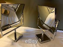 VINTAGE ANTIQUE VANITY DRESSING JEWELRY STORE DOUBLE SIDED DISPLAY MIRROR Pair