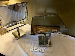 VINTAGE ANTIQUE VANITY DRESSING JEWELRY STORE DOUBLE SIDED DISPLAY MIRROR Pair