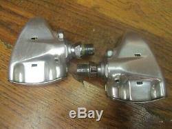 VINTAGE CAMPAGNOLO C RECORD CLIPLESS PEDALS & 2 NOS PAIR of CLEATS No Hardware