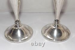 VINTAGE GEORGE V STERLING SILVER PAIR OF CANDLESTICKS, 17cm, BIRMINGHAM 1927