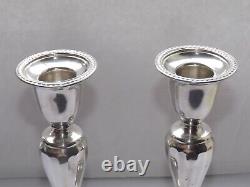 VINTAGE GEORGE V STERLING SILVER PAIR OF CANDLESTICKS, 17cm, BIRMINGHAM 1927