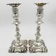 Vintage Pair Mid-18thc Georgian Style Candlesticks Sterling Silver London 1966