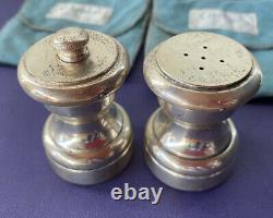 VINTAGE PAIR OF CARTIER STERLING SILVER SALT AND PEPPER SHAKERS, Made in Italy