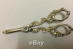 VINTAGE PAIR OF HALLMARKED SOLID SILVER GRAPE SCISSORS/SHEARS 1971 117.2g