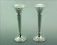 Vintage Pair Of Solid Silver Trumpet Vases 7.5 Inch High