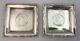 Vintage Pair Solid Sterling Silver Bahrain Coin Inset Dishes 157g 9cm C1970