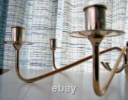 VINTAGE Pair of 3 Candle Sterling Silver Wall Sconces Candelabra Style