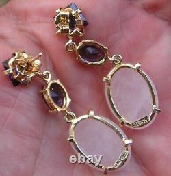 VINTAGE STYLE EARRINGS ITALY GENUINE Wonderfully amethyst and rose quartz