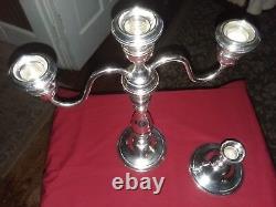 VINTAGE WESTMORLAND STERLING SILVER 13 1/2 CANDLESTICK With PAIR WEIGHTED BASES