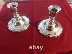 VINTAGE WESTMORLAND STERLING SILVER 13 1/2 CANDLESTICK With PAIR WEIGHTED BASES