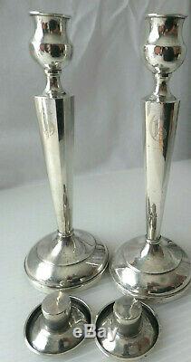 VTG-Antique Pair of Weighted, Monogramed&Hallmarked STERLING Silver Candlesticks