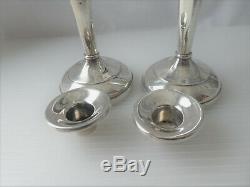 VTG-Antique Pair of Weighted, Monogramed&Hallmarked STERLING Silver Candlesticks