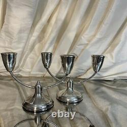 VTG Duchin Creation Sterling Silver Two Arm Candlesticks Pair Of Two Weighted