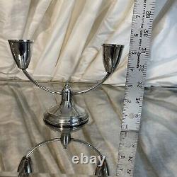 VTG Duchin Creation Sterling Silver Two Arm Candlesticks Pair Of Two Weighted