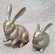 Vtg Japanese Crouching Rabbit Pair Lida's Japan