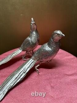 VTG Jennings Brothers Silver Plate Table Pheasant Birds Sculptures Jb 2460 15