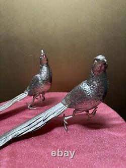 VTG Jennings Brothers Silver Plate Table Pheasant Birds Sculptures Jb 2460 15