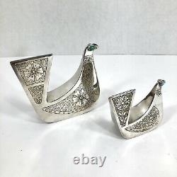 VTG Joaquin Taller Tinta Pair Of Doves Equador Silver RARE